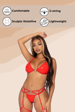 Load image into Gallery viewer, Vinyl Garter Lingerie Set
