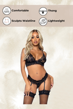 Load image into Gallery viewer, Lace ruffle bra and panty set
