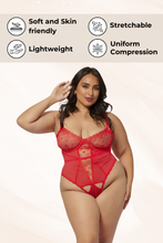 Load image into Gallery viewer, Heart embroidered mesh teddy
