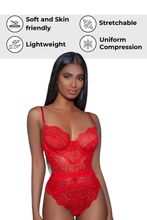Load image into Gallery viewer, Bettany Bodysuit, Allover Lace Design Teddy with Adjustable Spaghetti Straps

