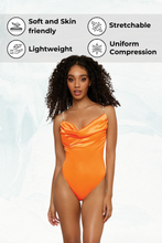 Load image into Gallery viewer, Stretch Satin Cowl Neck Teddy
