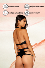 Load image into Gallery viewer, Stretch faux-leather bralette and panty, Two Piece Lingerie Set
