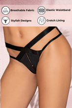 Load image into Gallery viewer, Microfiber open-crotch strappy panty
