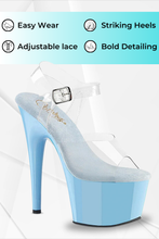 Load image into Gallery viewer, 7-Inch Stiletto Heel with Clear Ankle Strap
