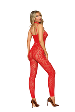 Load image into Gallery viewer, Seamless Lace Bodystocking and Harness Set, Footless Lace Bodystocking
