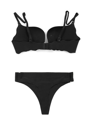 Seamless Plunge Bra & Thong Set