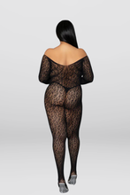 Load image into Gallery viewer, Animal Instinct Bodystocking, Sexy Leopard Netting Catsuit Bodystocking
