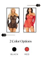 Load image into Gallery viewer, Circle Back Lace Mini Dress, Scalloped Trimmed Lace and Net Design Lingerie
