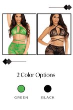 Load image into Gallery viewer, Mary jane wrap around bra top and boy shorts
