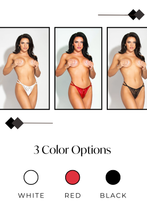 Load image into Gallery viewer, Lace G-string with straps and charm
