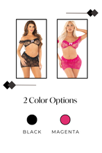 Load image into Gallery viewer, Flirty Vibes Bra and Skirt Set, Two Piece Ruffle Trimmed Bralette and Skirt
