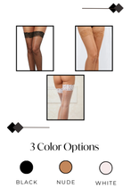 Load image into Gallery viewer, Laced Stay-up Fishnet Thigh High Stockings
