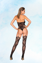 Load image into Gallery viewer, Fishnet garter teddy bodystocking
