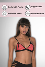 Load image into Gallery viewer, Stripe mesh cut out bralette
