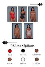 Load image into Gallery viewer, Bettany Bodysuit, Allover Lace Design Teddy with Adjustable Spaghetti Straps
