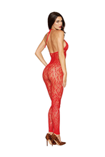 Load image into Gallery viewer, Seamless Leopard Pattern Bodystocking with Rhinestone Accents
