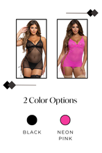 Load image into Gallery viewer, Geo Lace and Mesh Chemise Set
