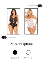 Load image into Gallery viewer, New Romance Lace Teddy, Lace Bodysuit with Flutter Ruffle Accents
