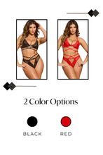 Load image into Gallery viewer, Two-Piece Lace and Dot Mesh Bralette Set
