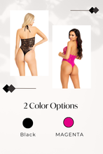 Load image into Gallery viewer, Feels Like Love Heart Net Teddy, Seamless Heart-net Keyhole Halter Bodysuit
