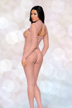 Load image into Gallery viewer, Fishnet catsuit bodystocking and shrug set, Two Piece Lingerie Set
