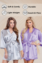 Load image into Gallery viewer, Three Quarter Sleeve Satin Robe
