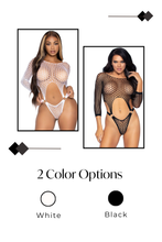 Load image into Gallery viewer, Bad Babe Suspender Bodysuit, Long sleeve suspender Teddy
