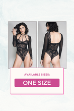 Load image into Gallery viewer, Long sleeve mesh and lace teddy
