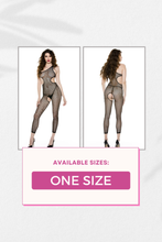 Load image into Gallery viewer, One shoulder style fishnet footless bodystocking
