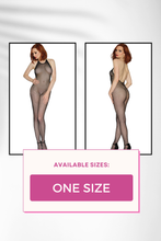 Load image into Gallery viewer, Halter Crotchless Fishnet Bodystocking
