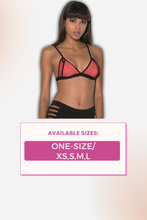 Load image into Gallery viewer, Stripe mesh cut out bralette
