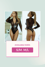 Load image into Gallery viewer, Clocking Out Faux Leather Bodysuit
