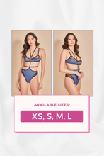Load image into Gallery viewer, Denim Print Cutout Teddy
