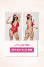 Load image into Gallery viewer, Lace and strappy elastic Santa teddy
