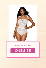 Load image into Gallery viewer, Eyelash lace and stretch mesh teddy
