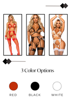 Load image into Gallery viewer, Beyond Bliss Bra and Panty Set, Bad Girl Lingerie Set with Wrap-Around Garter Belt
