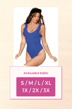 Load image into Gallery viewer, Rib knit teddy with ruffled sleeve
