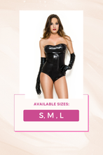 Load image into Gallery viewer, Wet look strapless teddy
