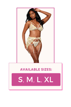 Load image into Gallery viewer, Daisy embroidery mesh bralette set
