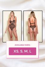 Load image into Gallery viewer, Strappy Fishnet Adjustable Teddy
