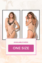 Load image into Gallery viewer, Fishnet teddy with Venice lace
