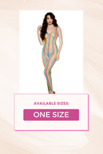 Load image into Gallery viewer, Mini rainbow net footless bodystocking

