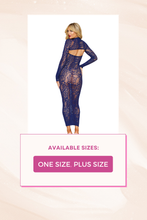 Load image into Gallery viewer, Seamless Floral Bodystocking Gown with Matching Shrug
