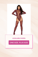 Load image into Gallery viewer, Seamless Knitted Lace Teddy Bodystocking with Garters and Stockings
