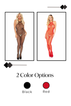 Load image into Gallery viewer, Its Fate Fishnet Halter Bodystocking, Seamless Lingrie
