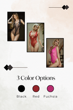 Load image into Gallery viewer, Heart on Fire Fishnet Bodysuit
