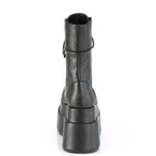 Load image into Gallery viewer, Tiered Platform Lace-Up Mid-Calf Boot with Dual Metal Zip Closures
