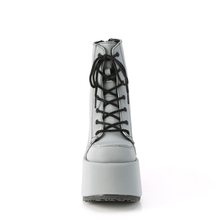 Load image into Gallery viewer, 5" Chunky Heel Platform Lace-Up Ankle Boot with Metal Back Zip Closure

