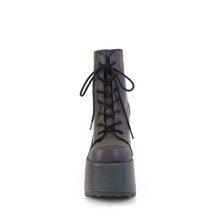 Load image into Gallery viewer, 5" Chunky Heel Platform Lace-Up Ankle Boot with Metal Back Zip Closure
