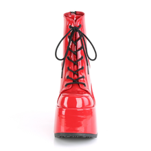 Load image into Gallery viewer, 5" Chunky Heel Platform Lace-Up Ankle Boot with Metal Back Zip Closure
